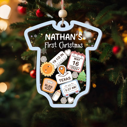 Baby 1st Christmas | Personalized 3 Layered Christmas Shaker Ornament JSCSOLEHA2160L