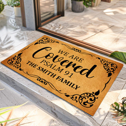 We Are Covered  | Personalized Doormat