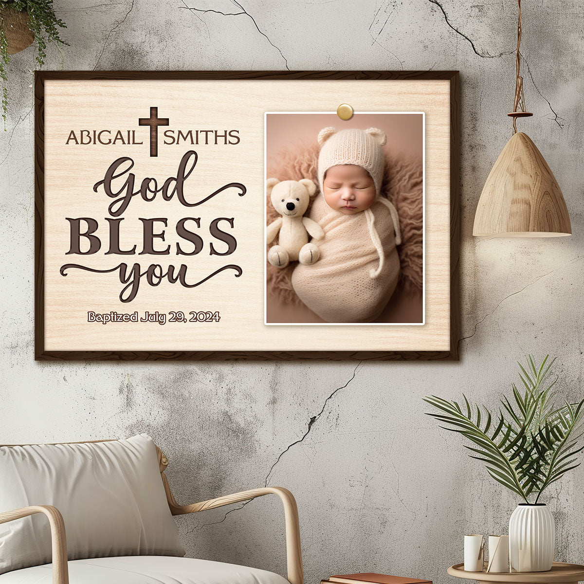 Unique Baptism Gift For Godson Goddaughter - Personalized Poster JSPTHLHA1757L