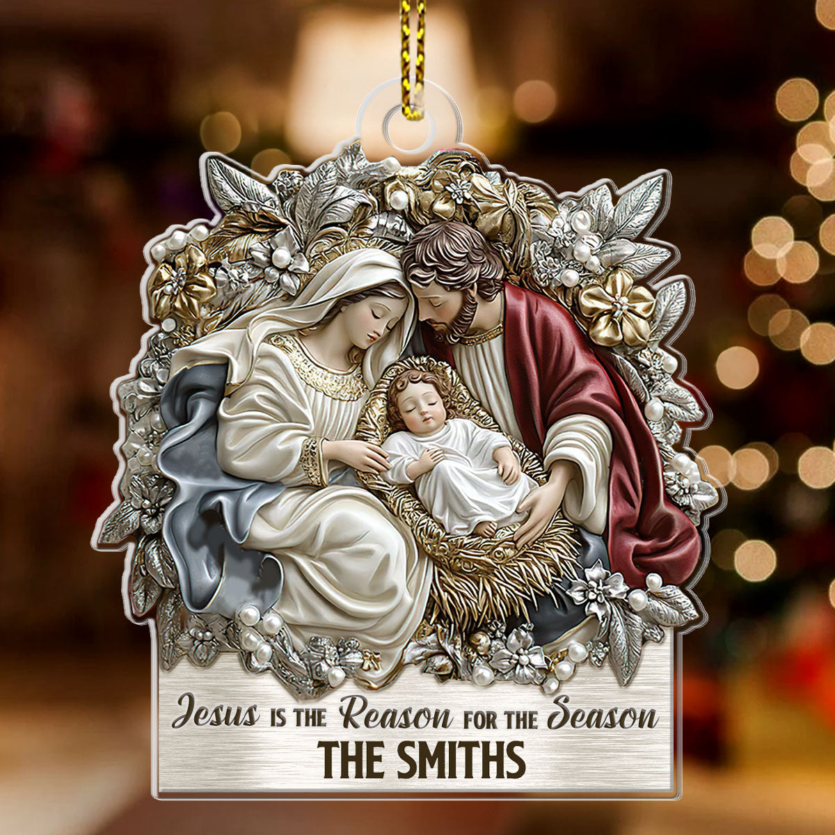 Jesus Is The Reason For The Season | Personalized 1-Side Acrylic Ornament