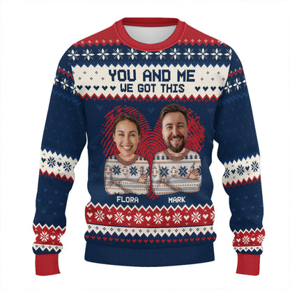 You And Me We Got This | Personalized Wool Sweater JSWSWPH1875T