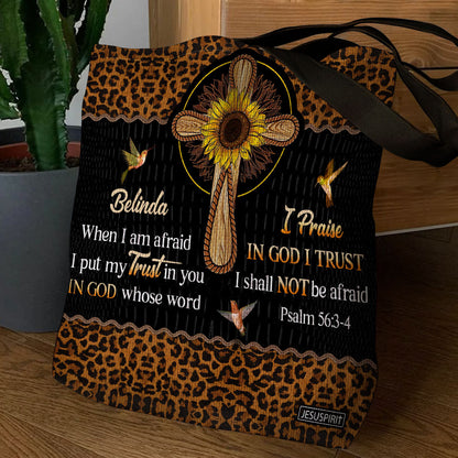 Stunning Personalized Tote Bag - In God, Whose Word I Praise NUM434