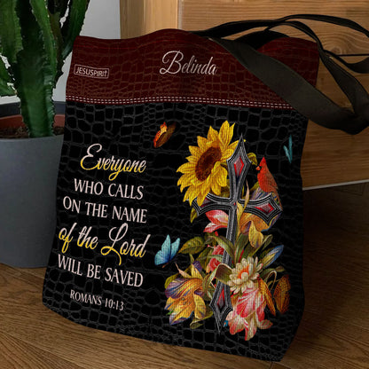 Lovely Personalized Tote Bag - Everyone Who Calls On The Name Of The Lord Will Be Saved NUM466