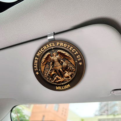 Saint Michael Protect Us | Personalized Car Visor Clip