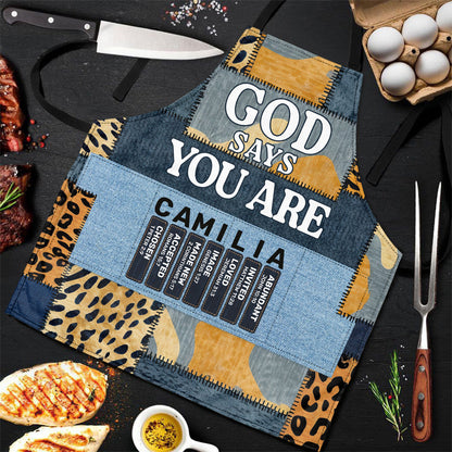 God Says You Are | Personalized Apron With Pocket