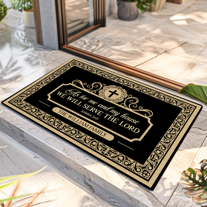 As For Me And My House We Will Serve The Lord | Personalized Doormat