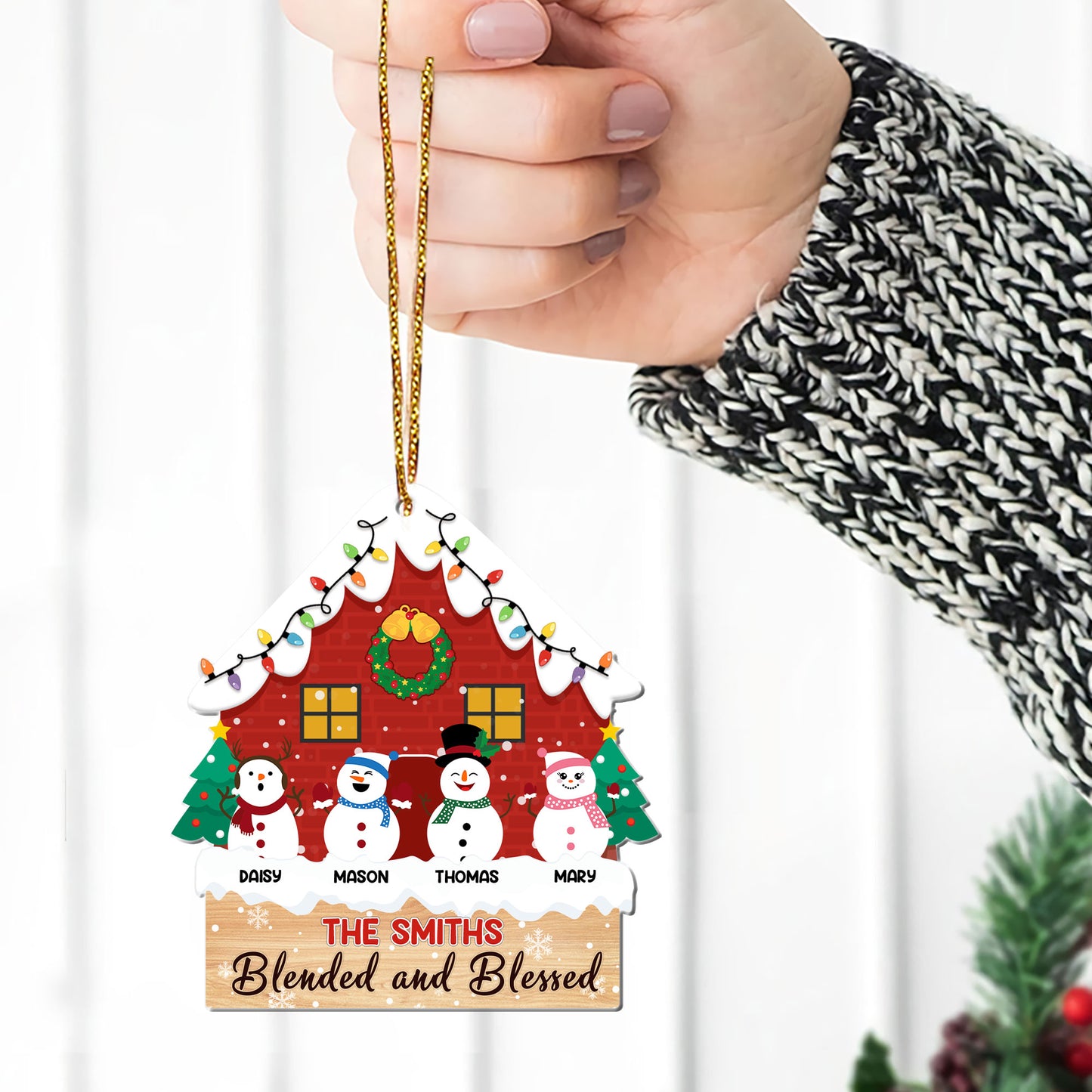 Blended and Blessed Family | Personalized 1-Side Acrylic Ornament JSACOPL2168M