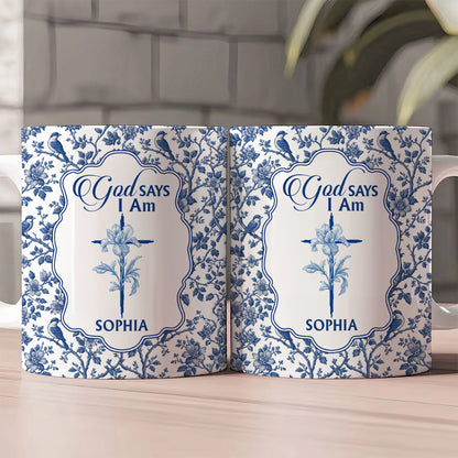 God Says I Am | Personalized Ceramic Coffee Mug