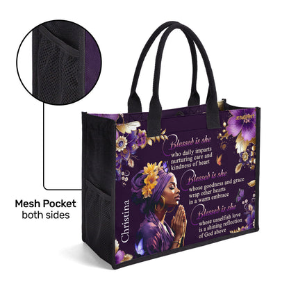 Blessed Is She - Personalized New Canvas Tote Bag CTBM749