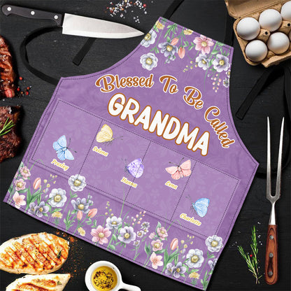 Blessed To Be Called Grandma | Personalized Apron With Packet