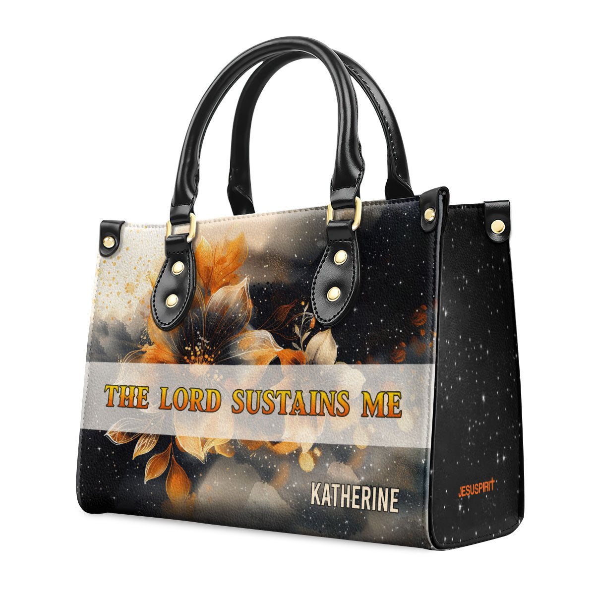 Jesuspirit | Personalized Leather Handbag With Zipper | The Lord Sustains Me LHBM783