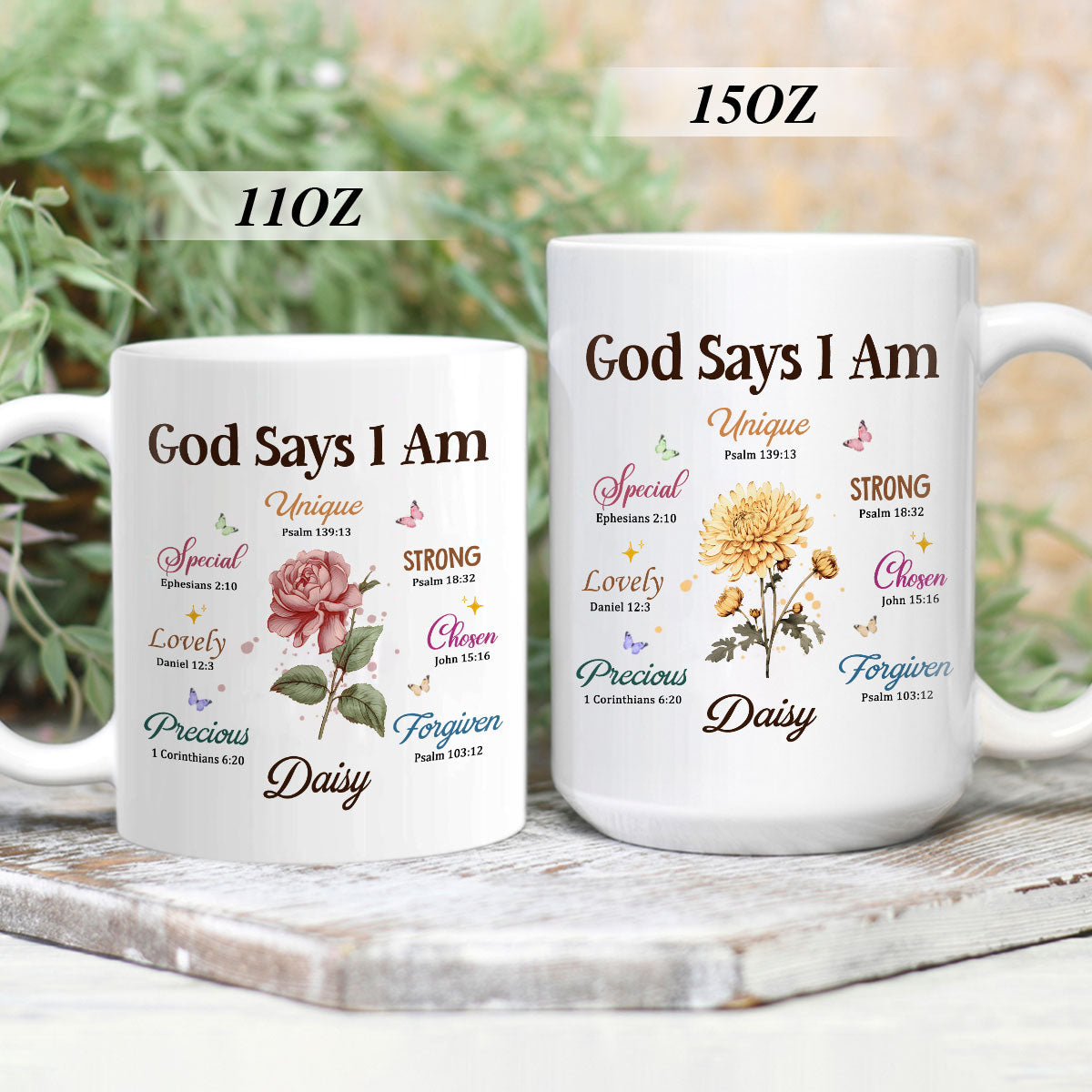 God Says I Am | Personalized White Ceramic Mug