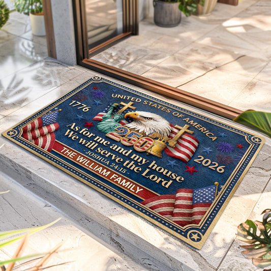 As For Me And My House We Will Serve The Lord | Personalized Doormat