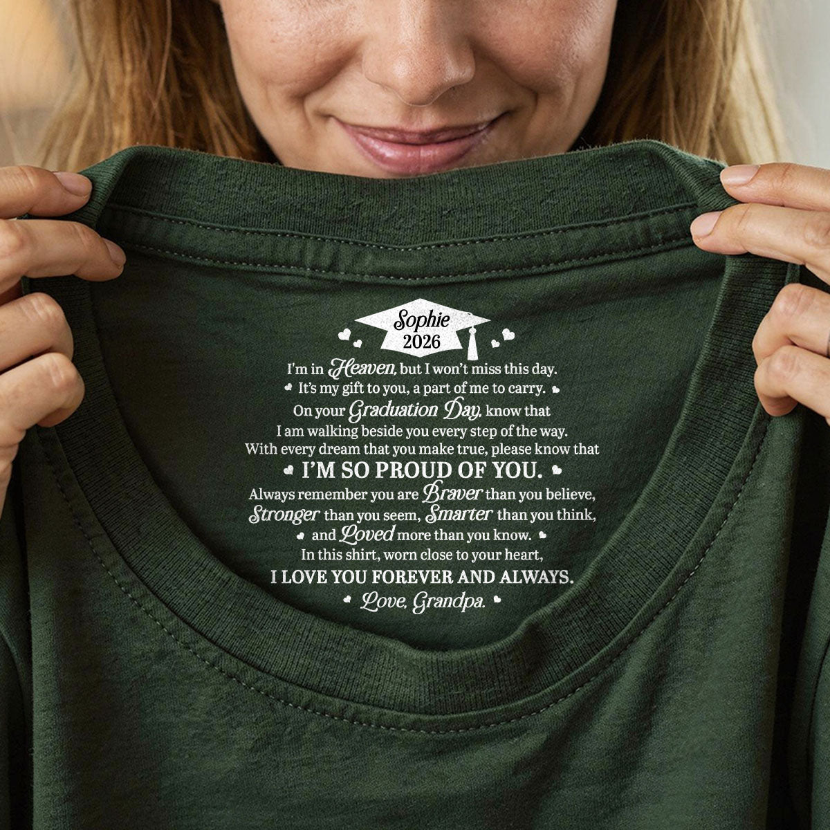 I’m In Heaven But I Won't Miss This Day | Personalized Shirt With Design Inner Neck