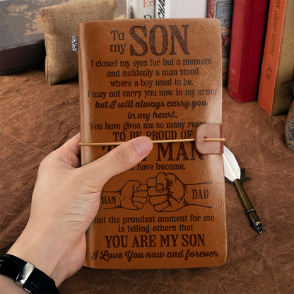 To My Son | Personalized Leather Bound Journal JSLBJTH768D