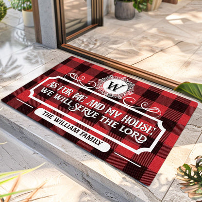 As For Me And My House We Will Serve The Lord | Personalized Doormat