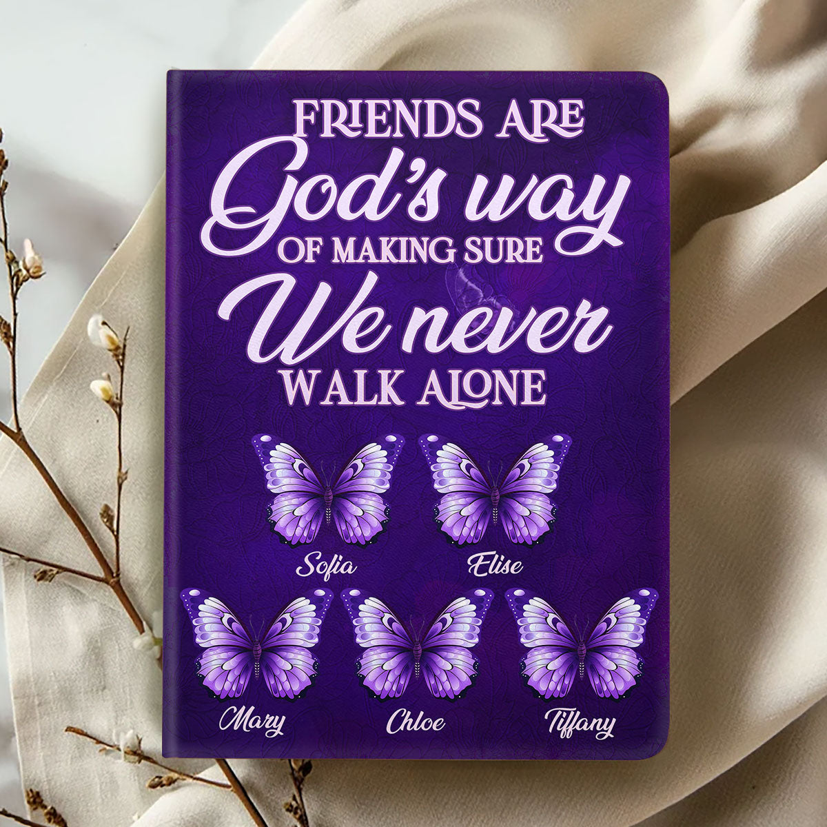 A Friend Is God's Way Of Making Sure We Never Walk Alone | Personalized Leather Cover Notebook