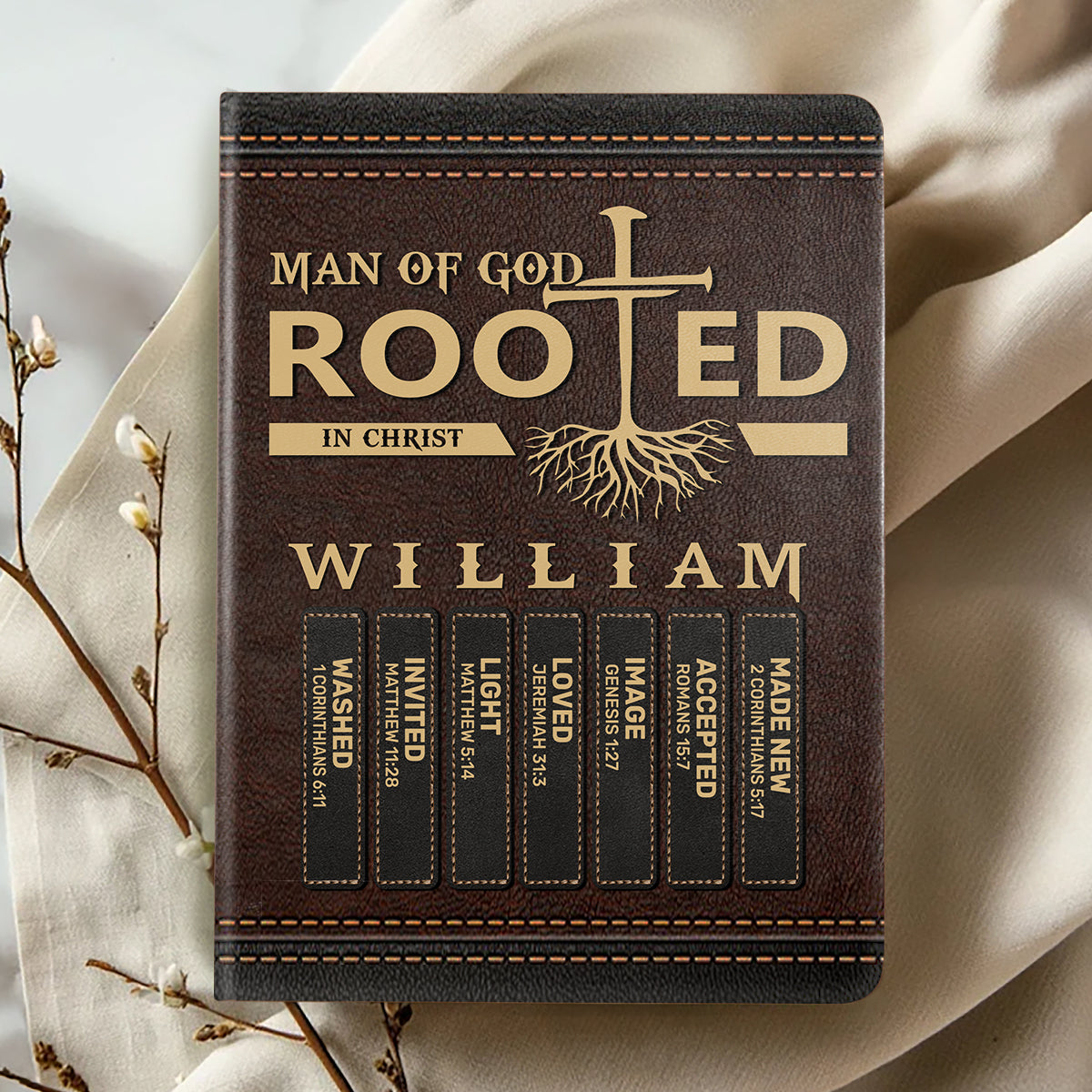 Man Of God Brown Color | Personalized Leather Cover Notebook