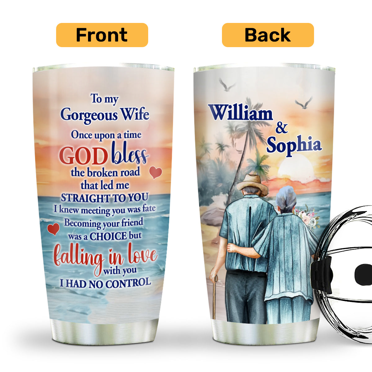 To My Gorgeous Wife | Personalized Stainless Steel Tumbler