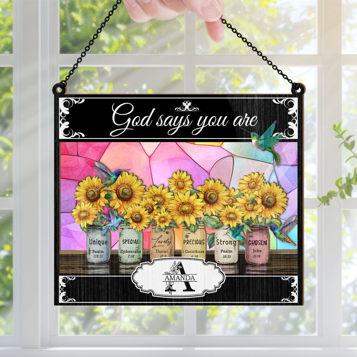 Your Name God Says You Are | Personalized Window Hanging Suncatcher JSWHSCLPA1665L