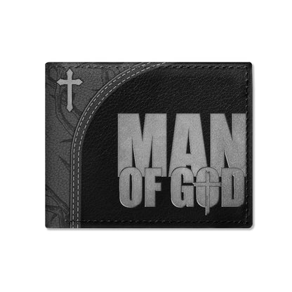 Man Of God  | Personalized Leather Folded Wallet