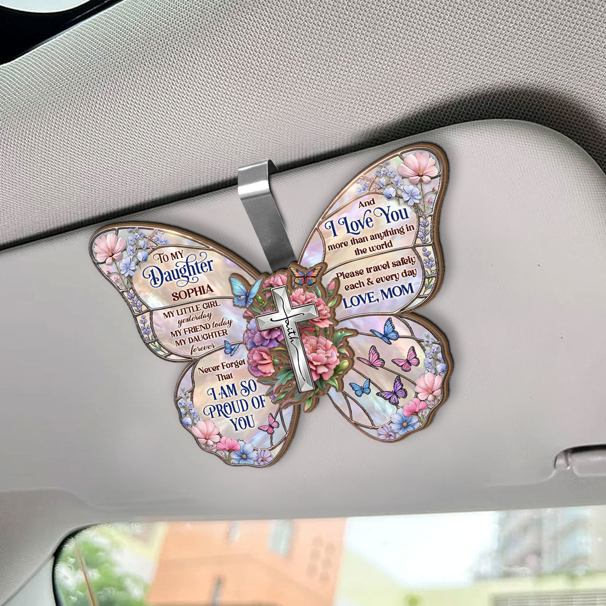 My Little Girl Yesterday, My Friend Today, My Daughter Forever | Personalized Car Visor Clip