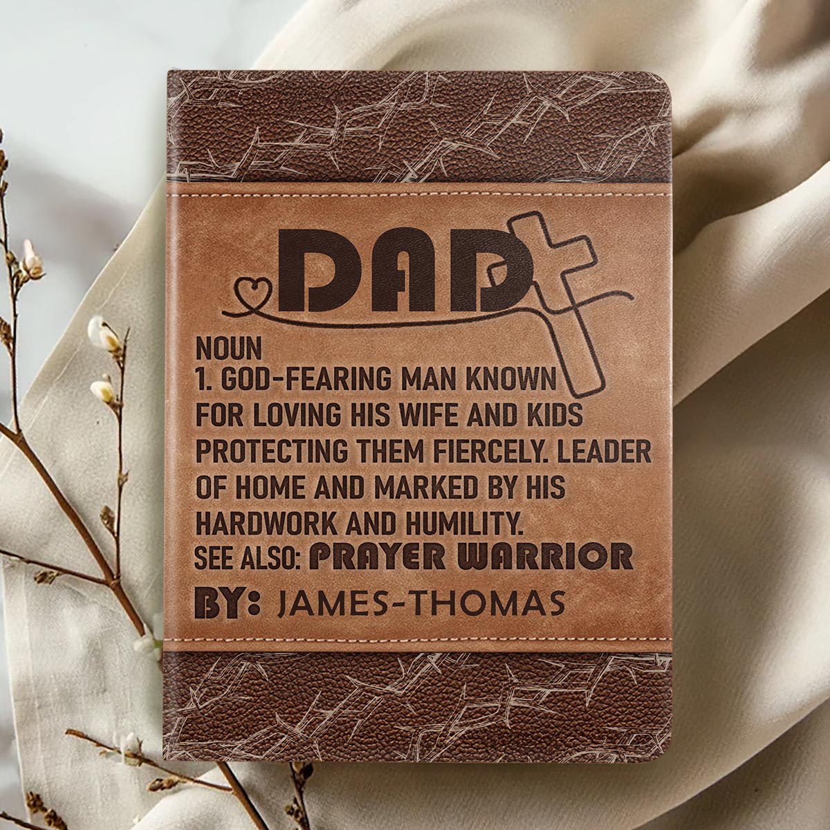 Dad Definition | Personalized Leather Cover Notebook