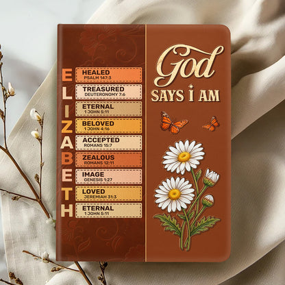 God Says I Am | Personalized Leather Cover Notebook