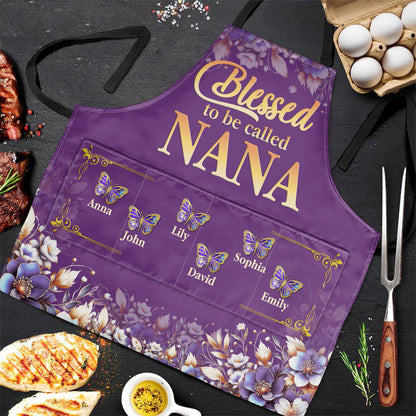 Blessed To Be Called Nana | Personalized Apron With Pocket