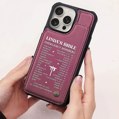 Bible Emergency Numbers | Personalized Leather Flip Wallet Phone Case