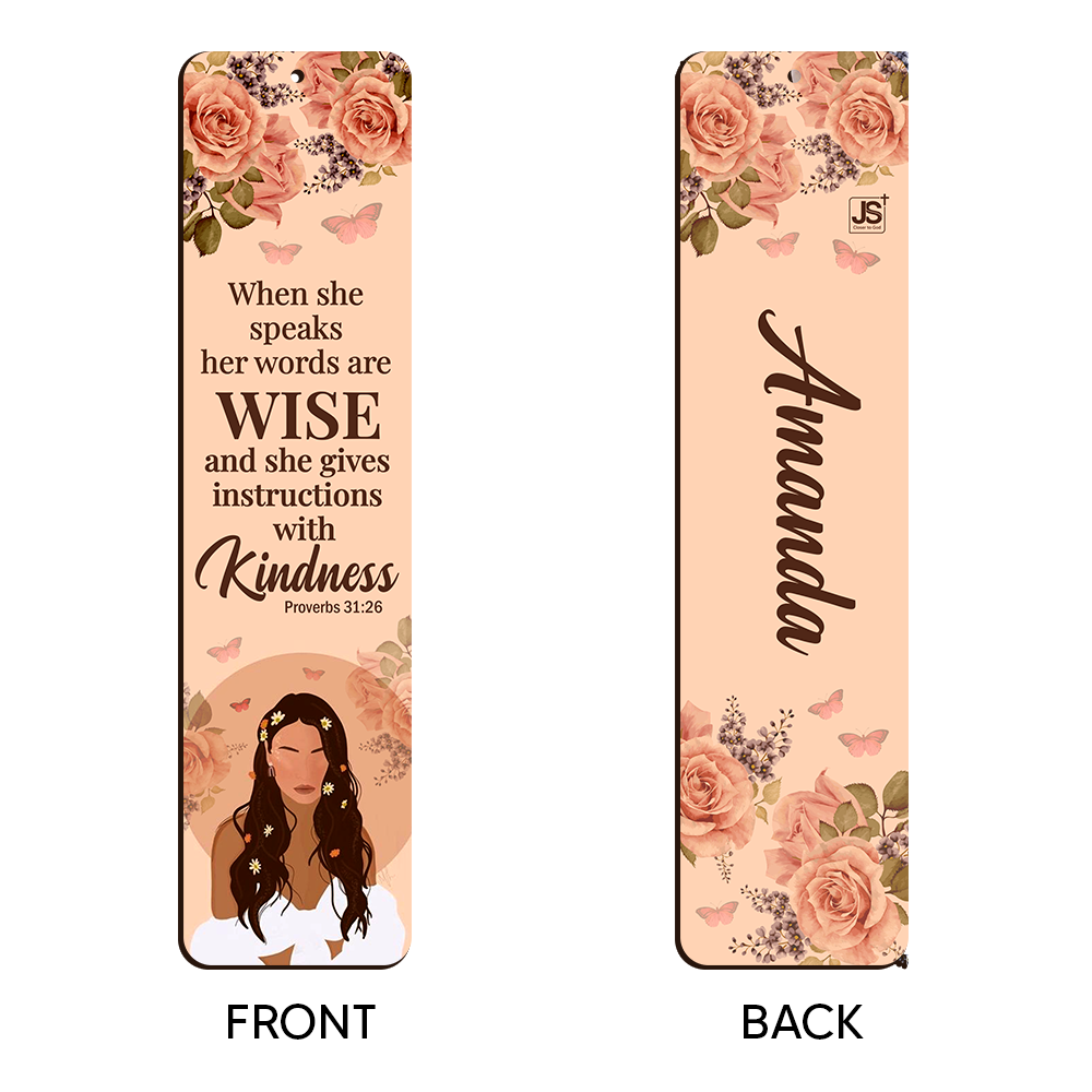 When She Speaks, Her Words Are Wise - Personalized Wooden Bookmarks NUH482