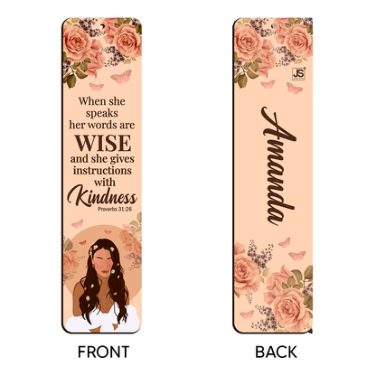 When She Speaks, Her Words Are Wise - Personalized Wooden Bookmarks NUH482