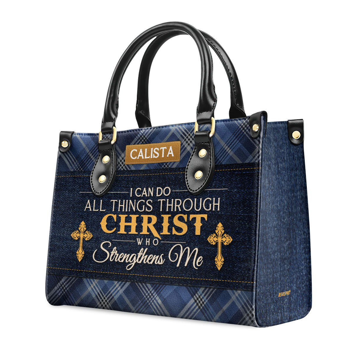 I Can Do All Things Through Christ Who Strengthens Me | Personalized Leather Handbag JSLHBTPA882L