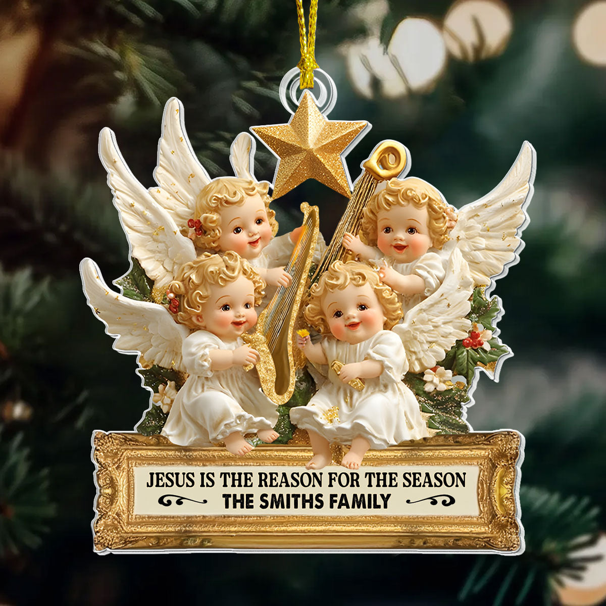 Jesus Is The Reason For The Season | Personalized 1-Side Acrylic Ornament