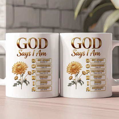 God Says I Am | Personalized Ceramic Coffee Mug