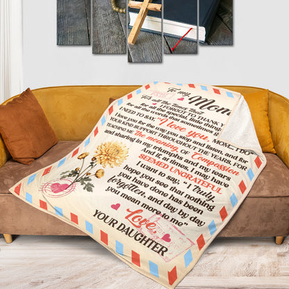 To My Mom My Dad Old Air Mail Blanket | Personalized Fleece Blanket