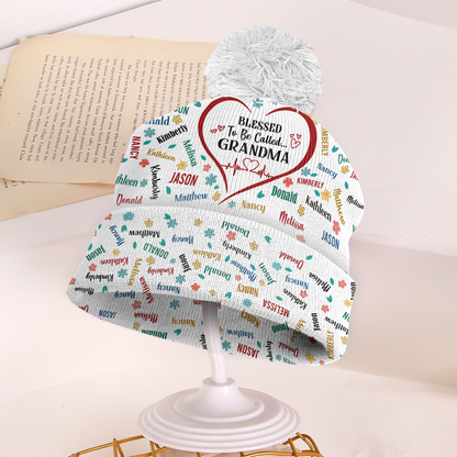 Blessed To Be Called Grandma | Personalized Bobble Beanie Hat JSBBHPM2524D