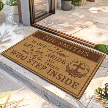 Bless All Those Who Step Inside | Personalized Doormat JSDMHLPA1809M