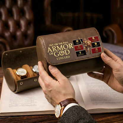 Put On The Full Armor Of God | Personalized Leather Watch Case