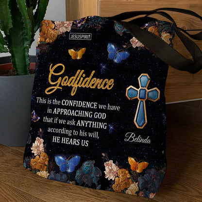 This Is The Confidence We Have In Approaching God - Beautiful Personalized Tote Bag NUM398