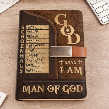 Man Of God  | Personalized Leather Notebook & Pen Set