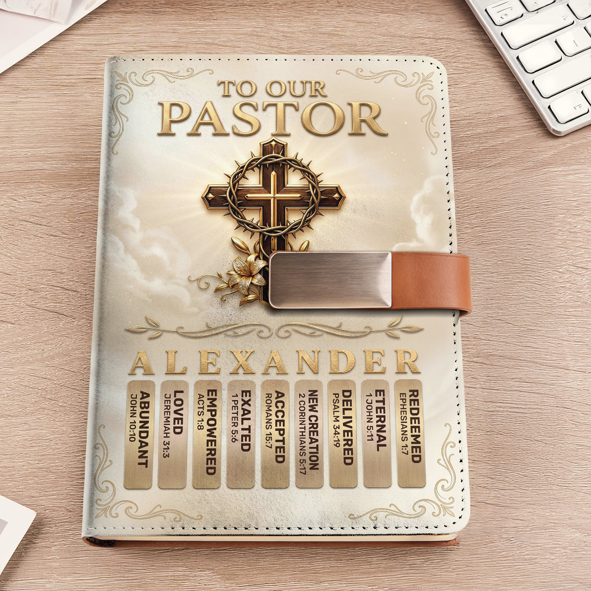 To Our Pastor | Personalized Leather Notebook & Pen Set