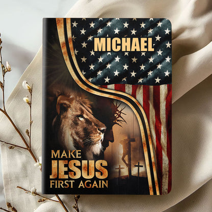 Make Jesus First Again | Personalized Leather Cover Notebook