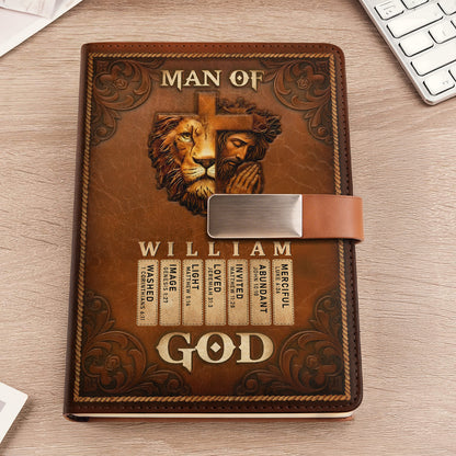 Man Of God | Personalized Leather Notebook & Pen Set