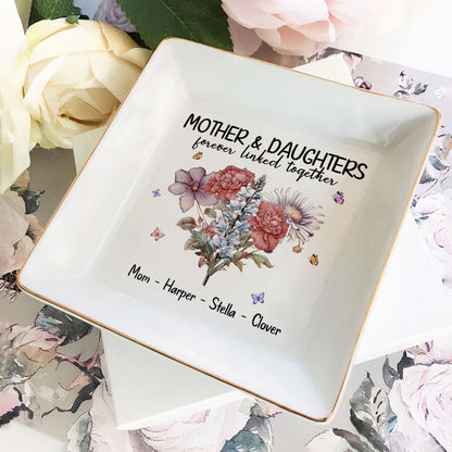 Mother And Daughters Forever Linked Together | Personalized Jewelry Dish