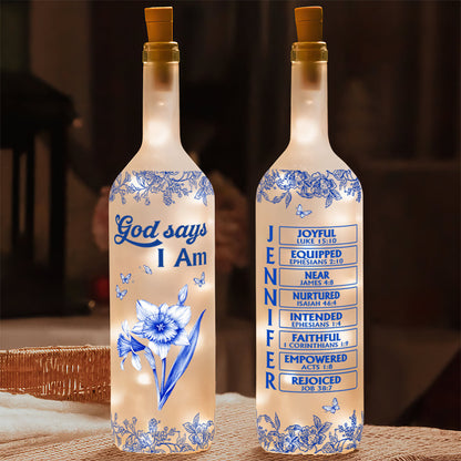 God Says I Am | Personalized Bottle Lamp