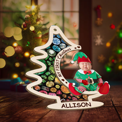 My First Christmas | Personalized Wood & Acrylic Ornament JSWAOPN2687T