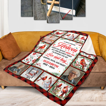 A Hug From Heaven Cardinal | Personalized Fleece Blanket JSFBHLL2835L