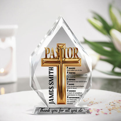 To My Pastor | Personalized Custom Shaped Squared Acrylic Plaque