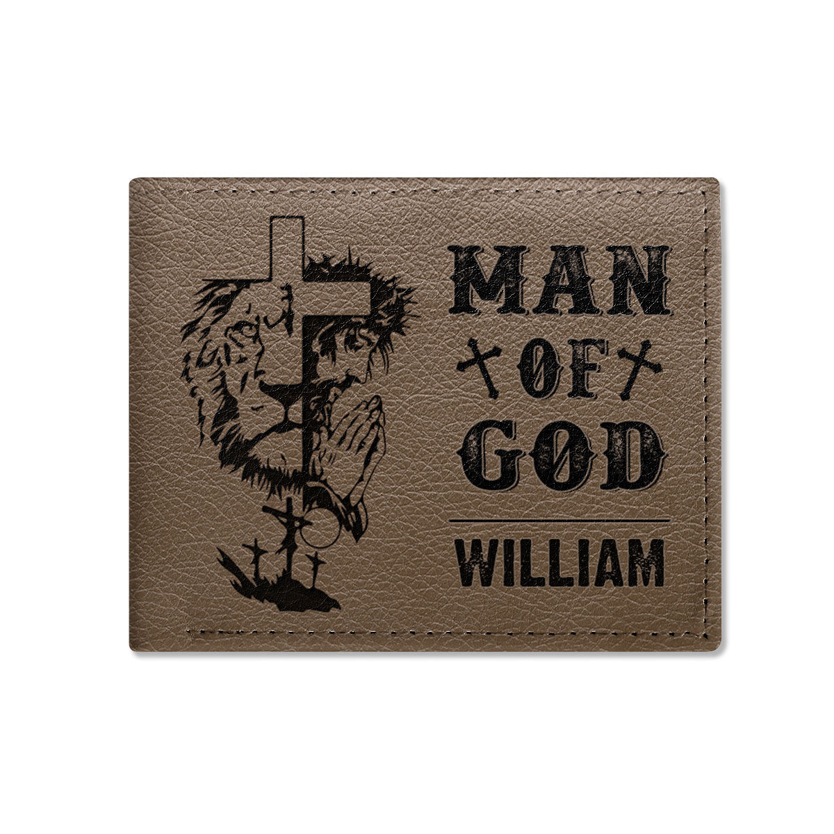 1 Cross 3 Nails 4 Given | Personalized Folded Wallet For Men